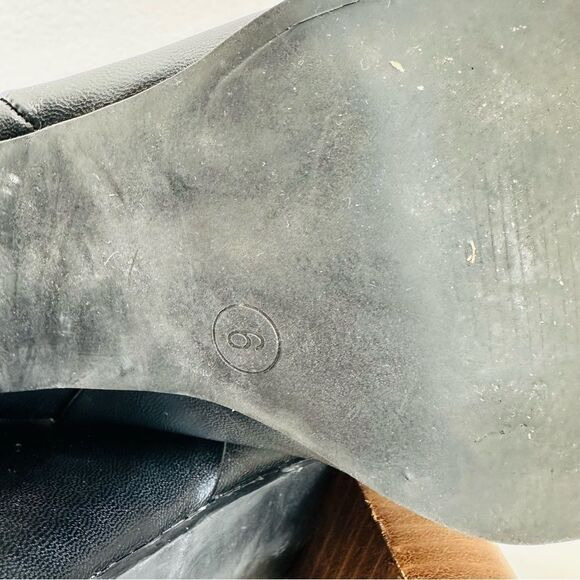 ASOS Black Vegan Leather Block Heel Boots Size 6 - Picture 7 of 7